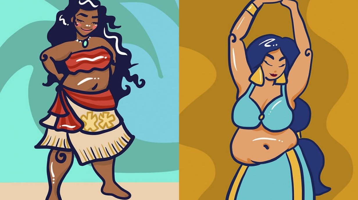 Artista retrata as princesas da Disney como modelos plus size - Mega Curioso