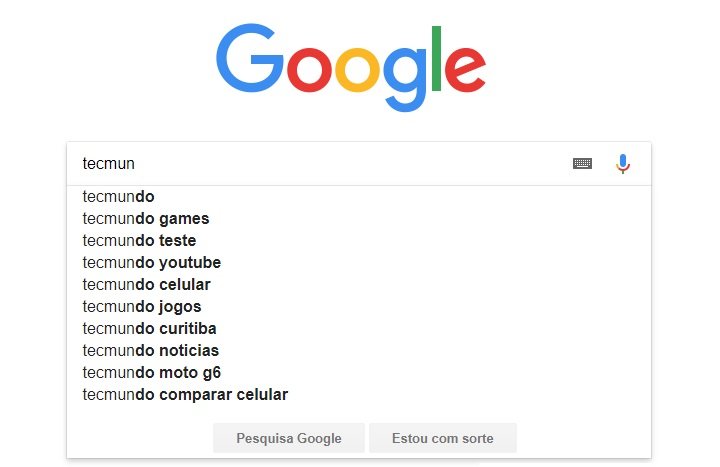 Uma captura de tela da Google.