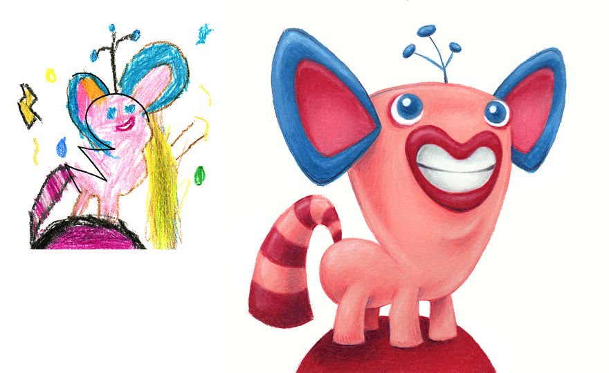Ilustrador recria monstros desenhados por crianças