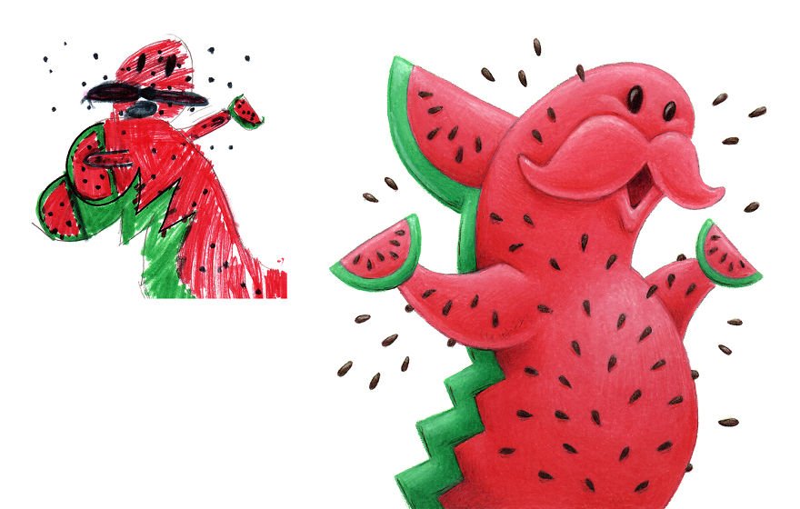 Ilustrador recria monstros desenhados por crianças
