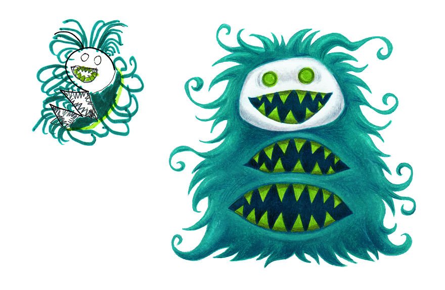 Ilustrador recria monstros desenhados por crianças