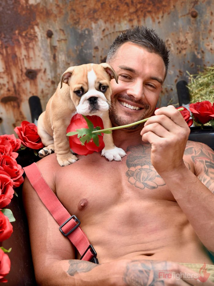 Este calendário de bombeiros com bichinhos é sensual e fofo ao mesmo tempo