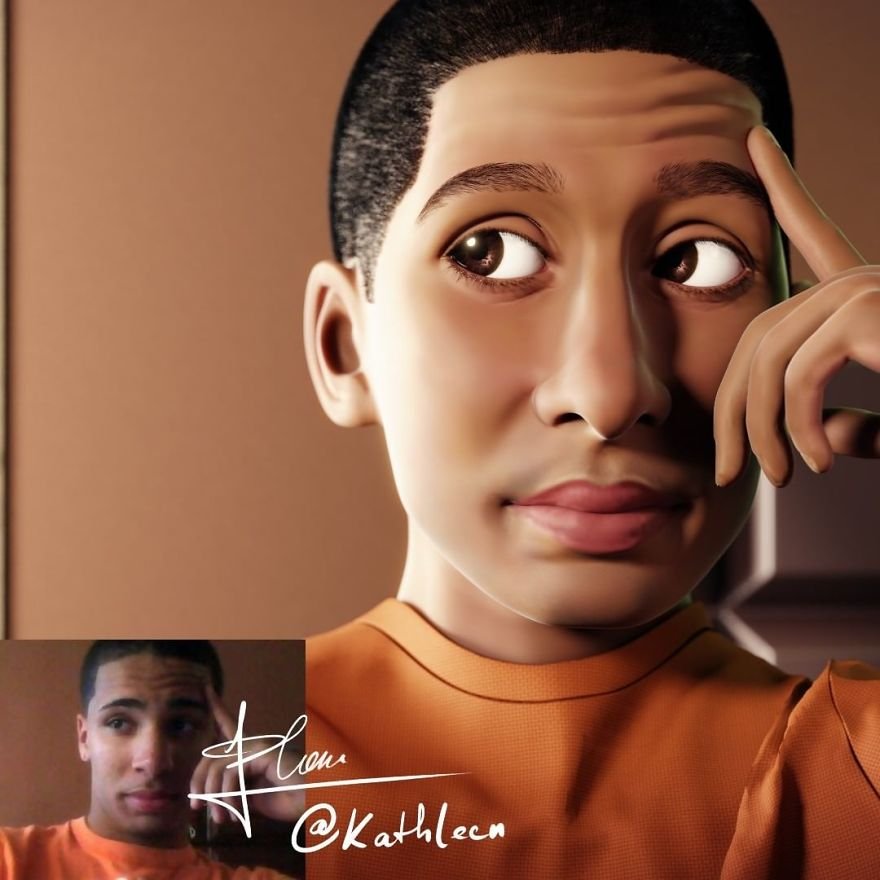 Artista continua transformando fotos de estranhos em personagens de desenho