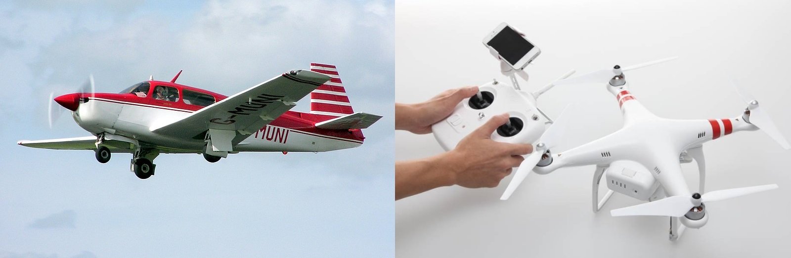 Avião e drone