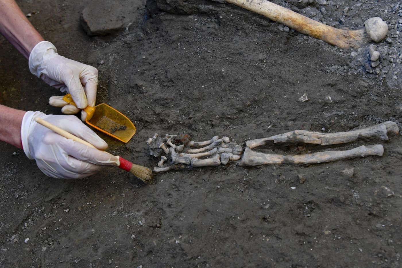 Esqueletos em Pompeia