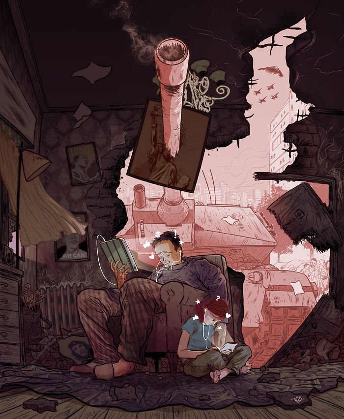 Estas ilustrações sobre a vida moderna são um verdadeiro tapa na cara