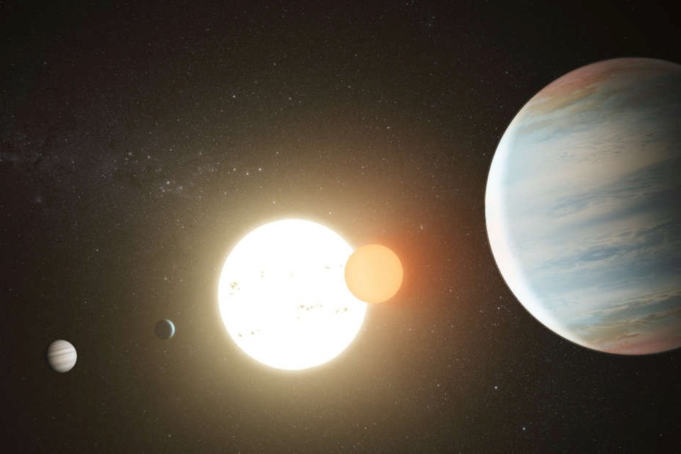 Imagem de Terceiro planeta é encontrado em sistema solar com duas estrelas no megacurioso