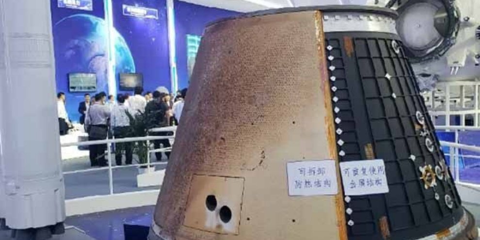 Nova cápsula espacial chinesa sendo desenvolvida para futuras missões. (Fonte: China Manned Space Agency/Reprodução)