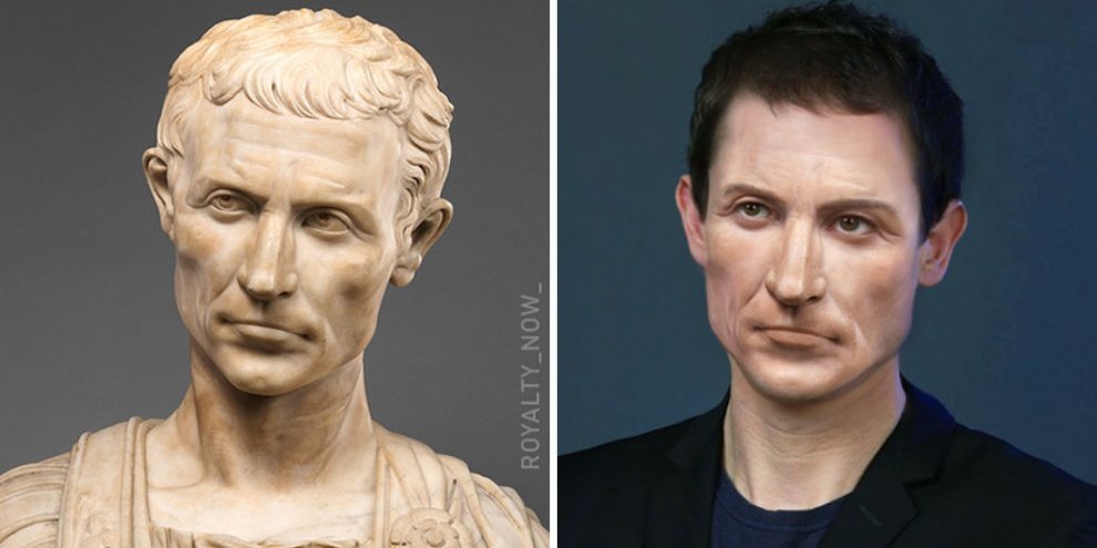 Reprodução de como Júlio César seria atualmente. (Fonte: Royalty Now/Reprodução)