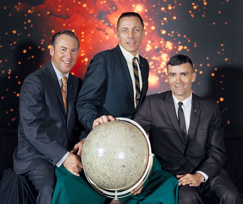 Os três tripulantes da Apollo 13: Lovell, Swigert e Haise. (Fonte: NASA Image and Video Library/Reprodução)