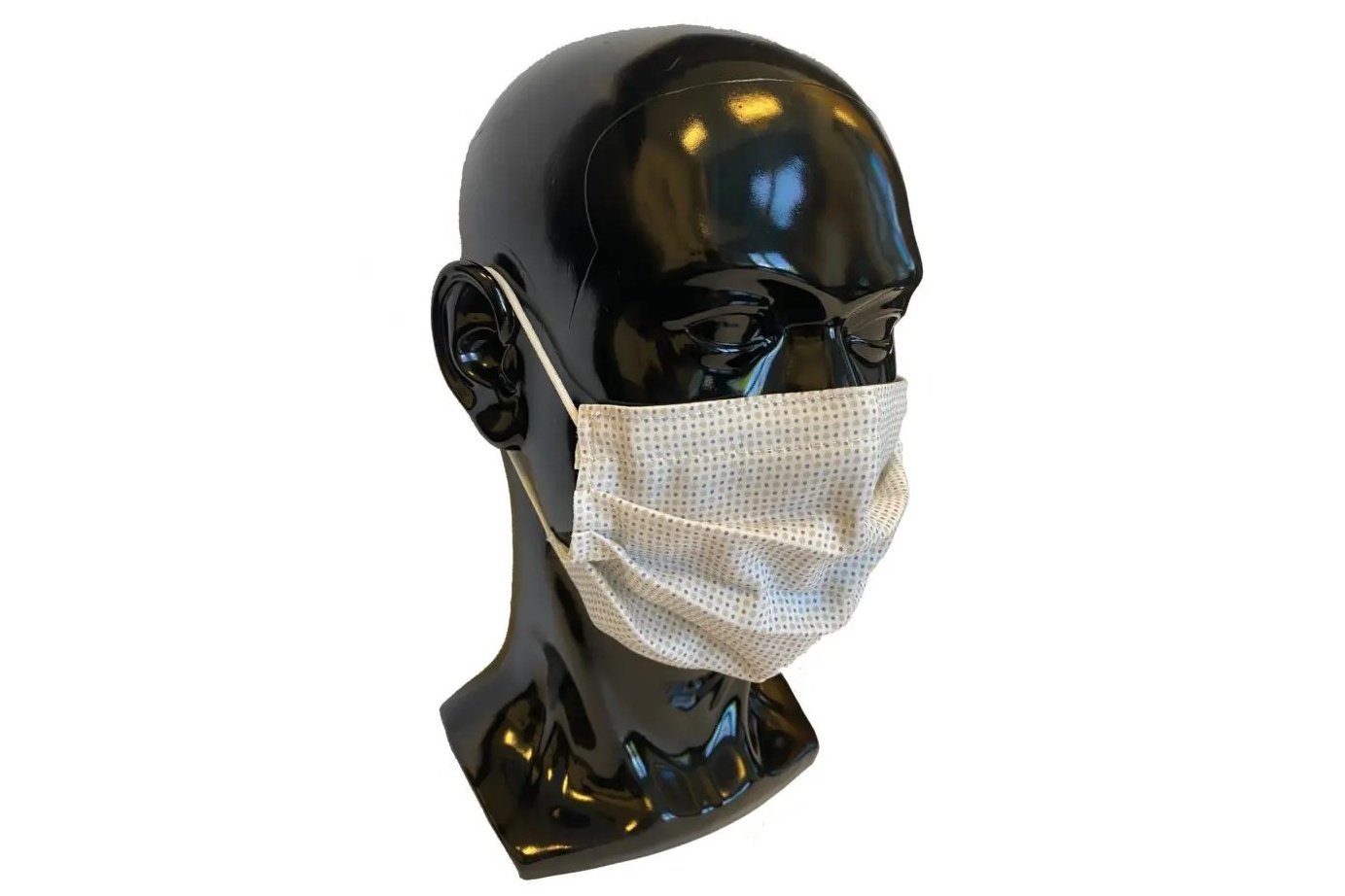 Máscara feita de tecido com pontos de prata elementar e zinco. (Fonte: Indianapolis Monthly)