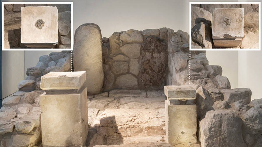 O altar do santuário de Tel Arad foi reconstruído no Museu de Israel e mostra onde eram queimados o incenso e a cannabis