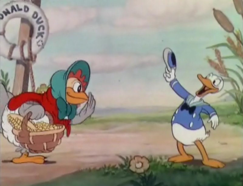A aparição de Donald em Wise Little Hen. (Fonte: Reprodução / Disney)
