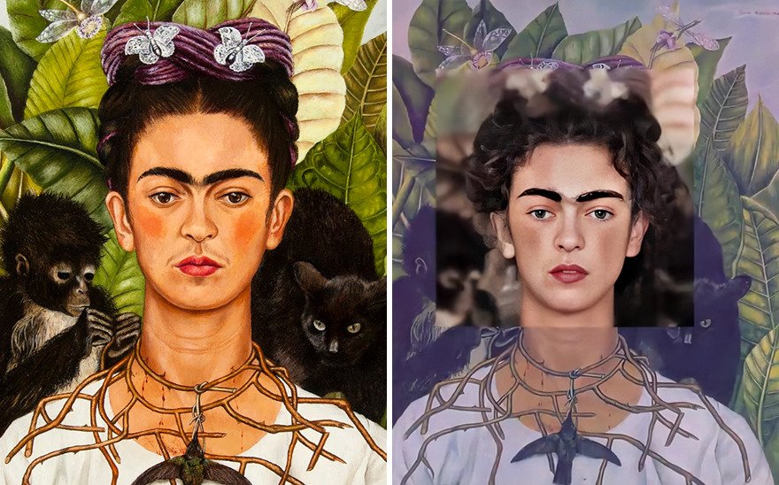 Autorretrato, de Frida Kahlo. Obra produzida em 1940 pela artista mexicana. (DenisShiryaev/Reprodução)