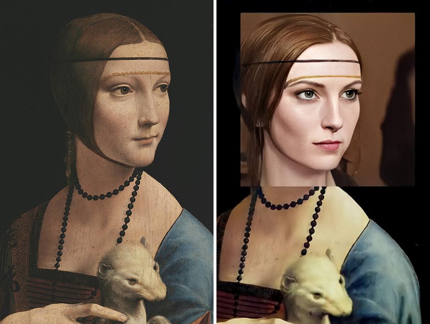 Dama com Arminho, de Leonardo da Vinci foi produzida entre 1489 e 1490. (DenisShiryaev/Reprodução)