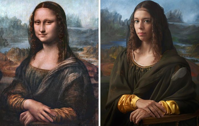 Liza De Gioconda (Mona Lisa, 1503) e Irina Guicciardini Strozzi