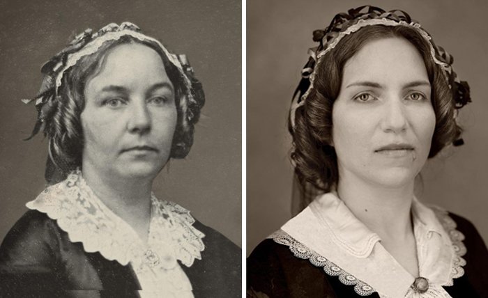 Elizabeth Cady Stanton (1850) e Elizabeth Jenkins-Sahlin 