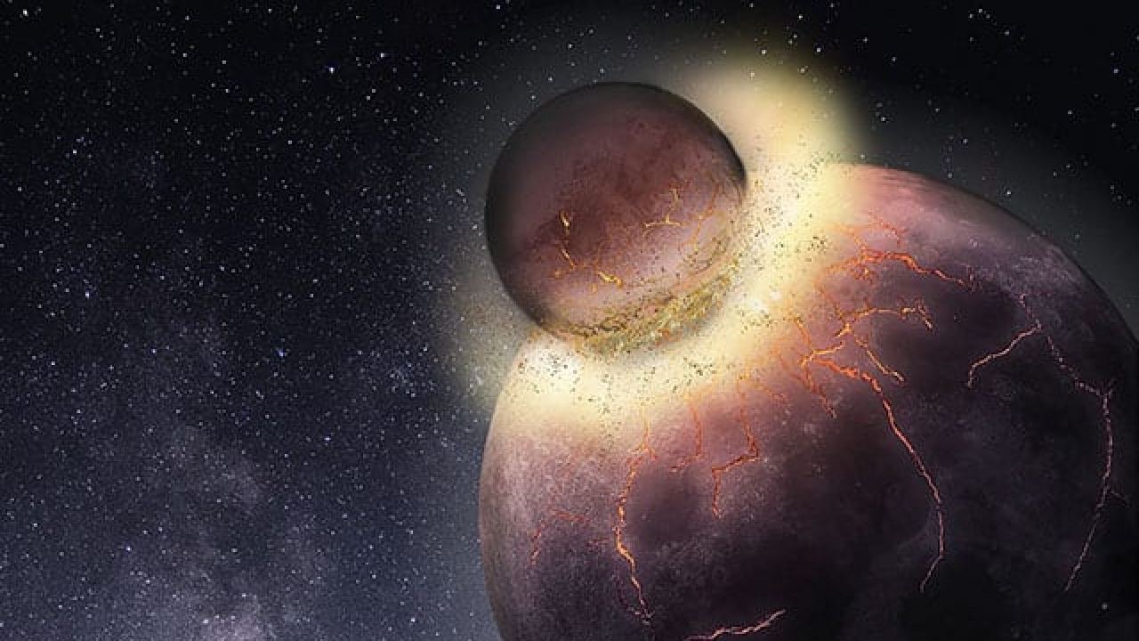 Impacto massivo entre corpos celestes deu origem à Terra e à Lua.