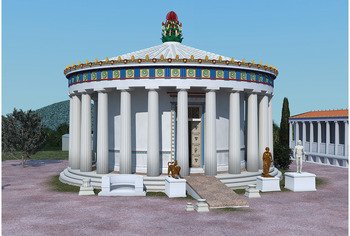 Um Santuário de Asclépio com uma rampa de acesso. (Fonte: John Svolos/Antiquity/Reprodução)