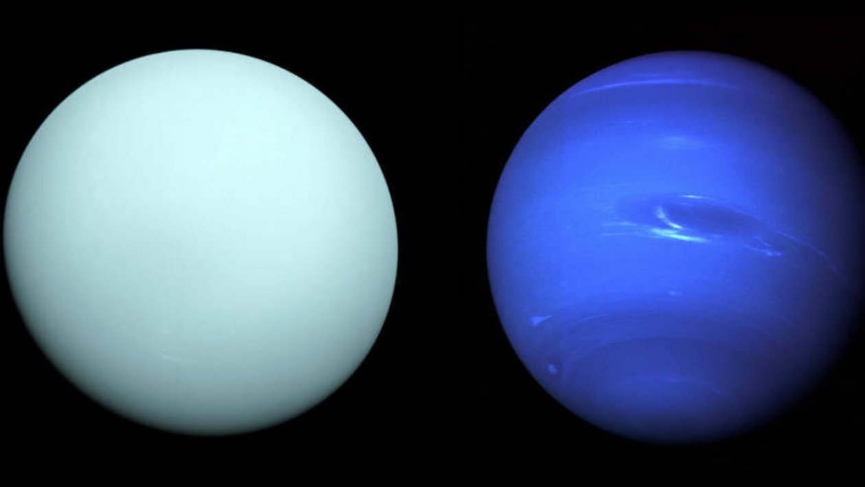 Urano e Netuno, respectivamente. (Fonte: NASA)