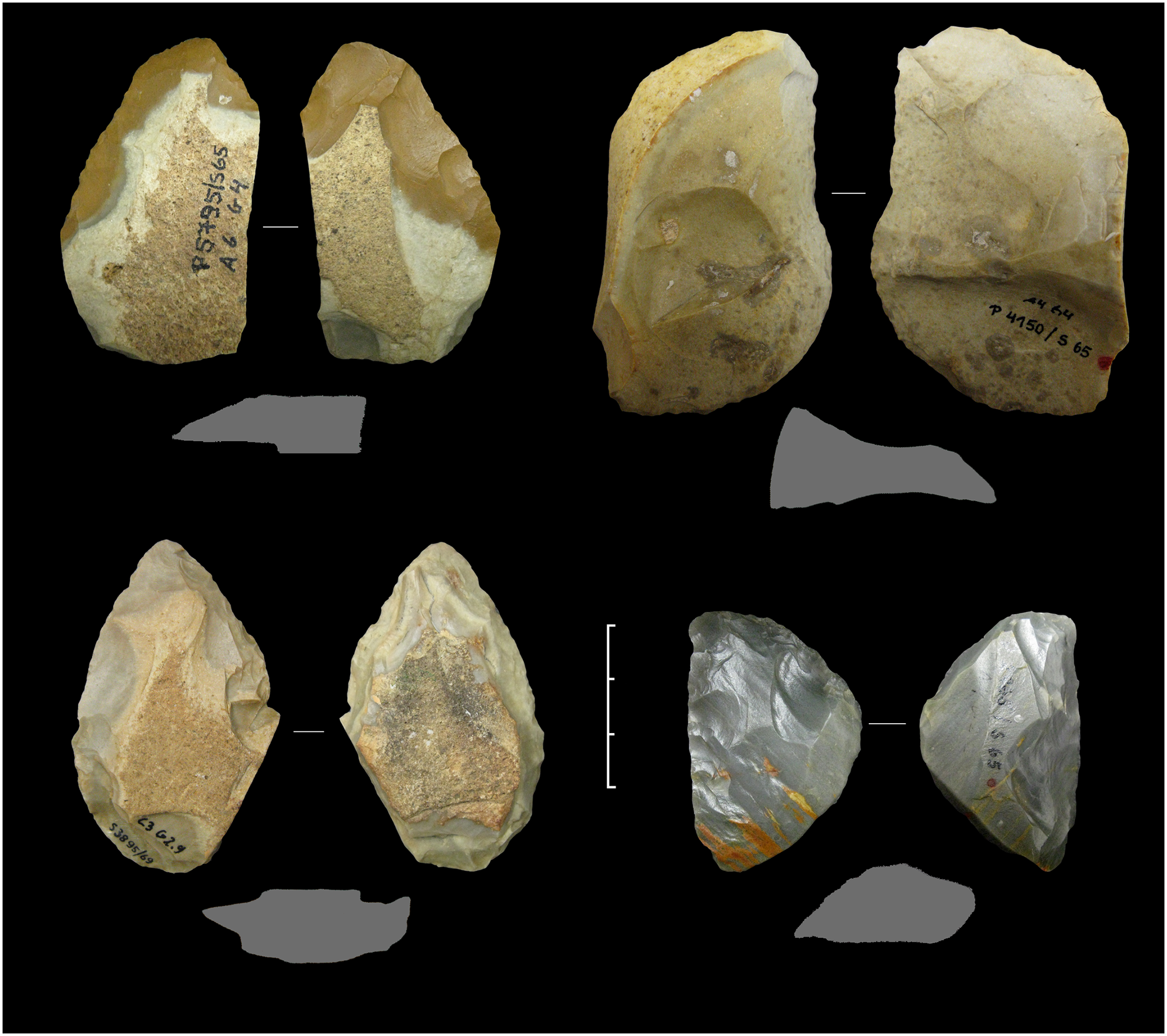Algumas das ferramentas encontradas na caverna, na Alemanha (Fonte: PLOS One/Reprodução)