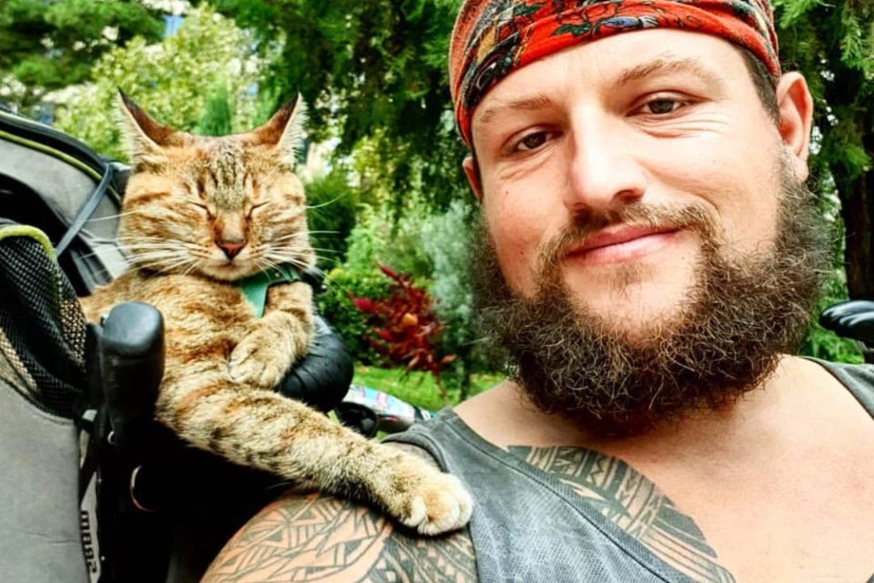 Imagem de Escocês adota gata abandonada como colega de viagem pelo mundo no megacurioso