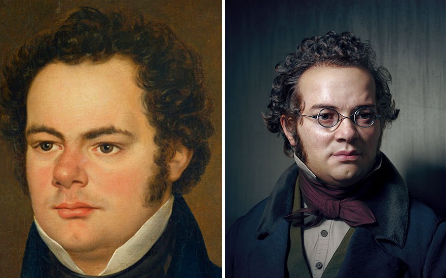 Como Schubert não foi famoso em vida, seus retratos são todos póstumos