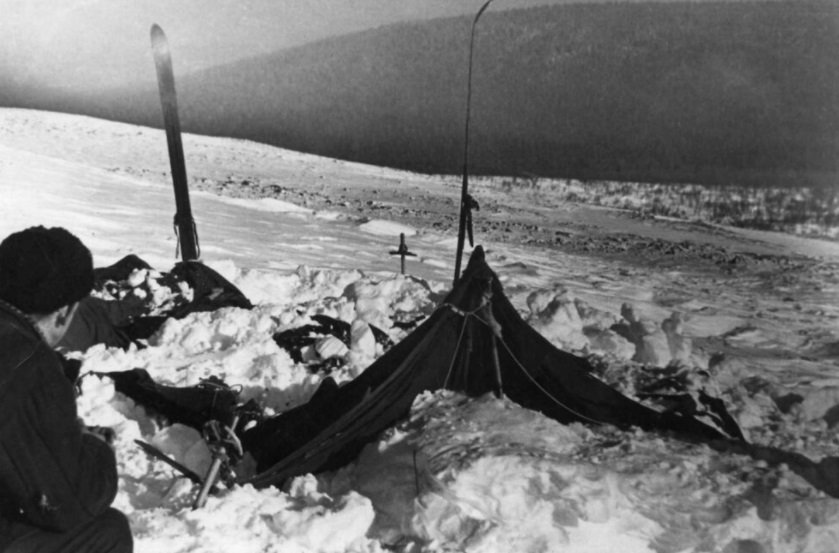 As tendas do grupo de esquiadores morto em 1959.