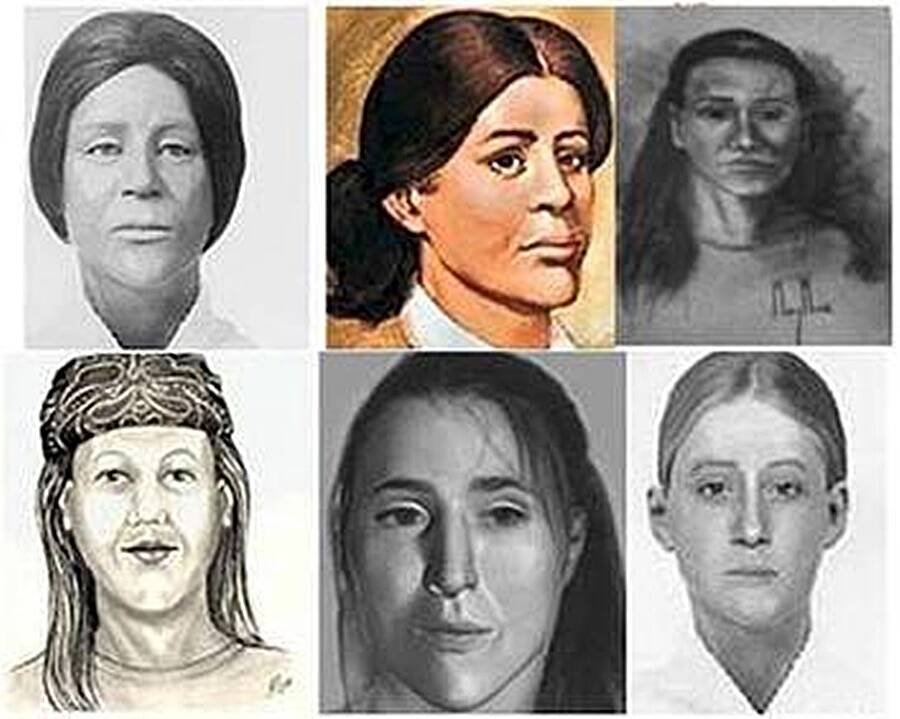 Diversos retratos e tentativas de identificar a vítima foram feitas ao longo dos anos (Fonte: Wikimedia Commons/Reprodução)