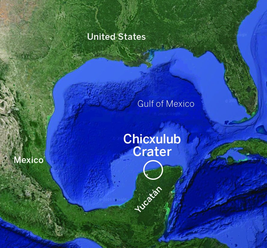 A cratera localizada na Península de Yucatán possui 200 quilômetros de largura. (Fonte: UT News) 