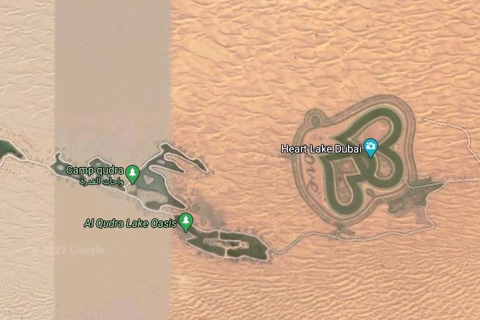 O Love Lake visto do Google Maps (Fonte: Google Maps/Reprodução)