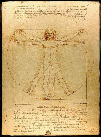 "O Homem Vitruviano", de Leonardo Da Vinci. (Fonte: Wikimedia Commons)