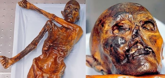 Ötzi tinha vários desenhos no pulso, nas pernas e nas costas. (Fonte: Super Curioso/Reprodução)