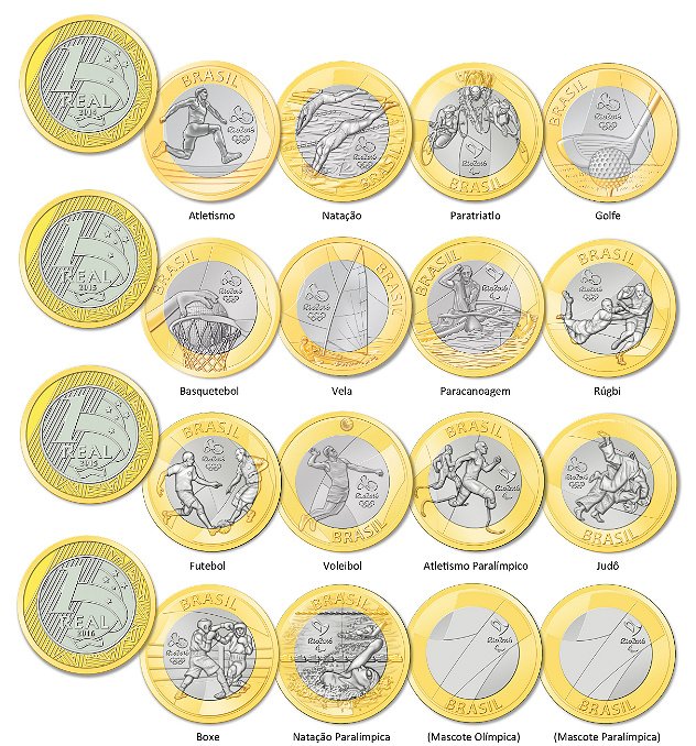 Descubra o quanto valem as moedas das Olimpíadas de 2016