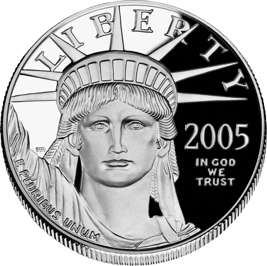 Exemplo de moeda comemorativa de platina. (Imagem: Wikimedia Commons)