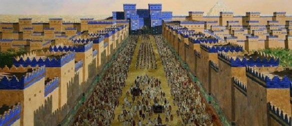 O Caminho da Procissão na Antiga Babilônia para o Festival de Ano Novo Akiti / Akitu. (Fonte: Mardukite/ Reprodução)