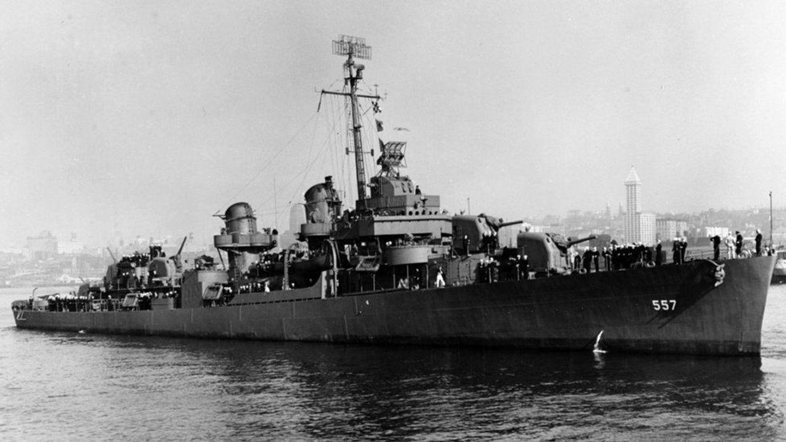 O USS Johnston foi afundado durante a Segunda Guerra Mundial. (Fonte: Marinha dos EUA)
