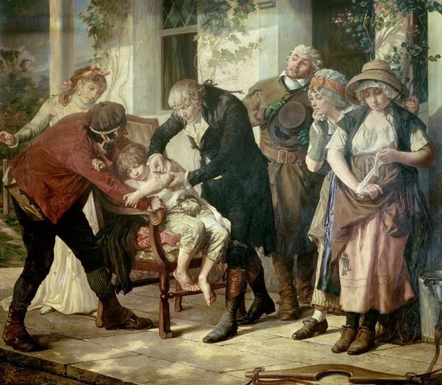 Obra "A primeira vacinação de Edward Jenner" (Fonte: Melingue Gaston/The Economist)