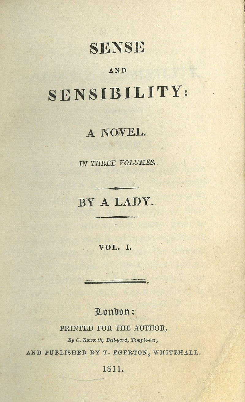 Capa da primeira edição de 'Razão e Sensibilidade'.