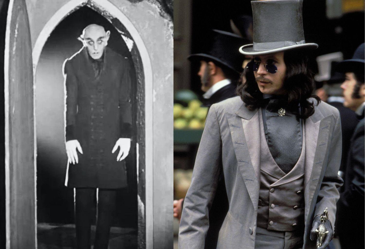 Representações dos vampiros em Nosferatu, de 1922, e Drácula de Bram Stoker, de 1992. (Fonte: Prana Film/Columbia Pictures/Reprodução)