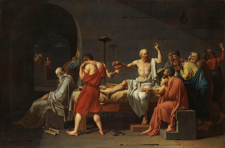 'A Morte de Sócrates', por Jacques-Louis David. (Fonte: Wikimedia Commons)