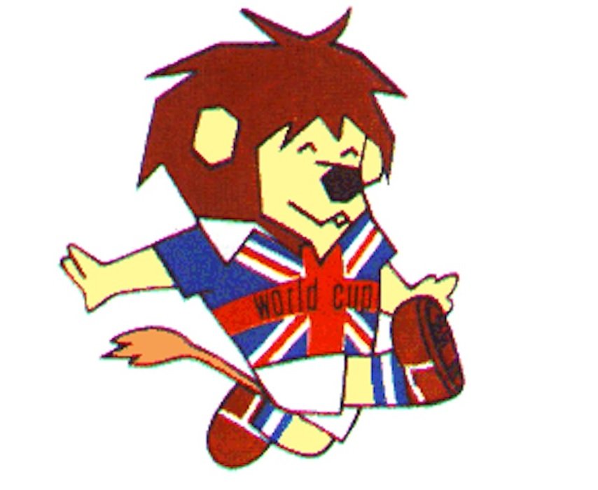 O primeiro mascote das Copas do Mundo, o leão Willie, trazia traços simples e pouco detalhados