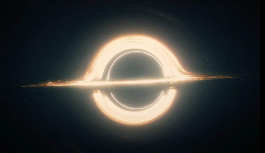 Gargantua, o buraco negro criado para o filme Interestelar (2014). (Fonte: Paramount Pictures/Reprodução)