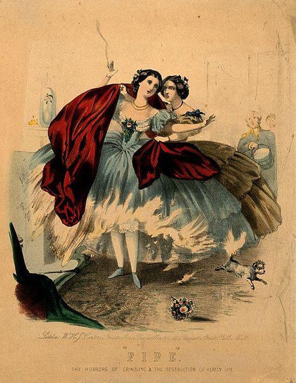 Emily e Mary Wilde foram vítimas de suas saias. (Fonte: Wellcome Library, London/CC BY 4.0)