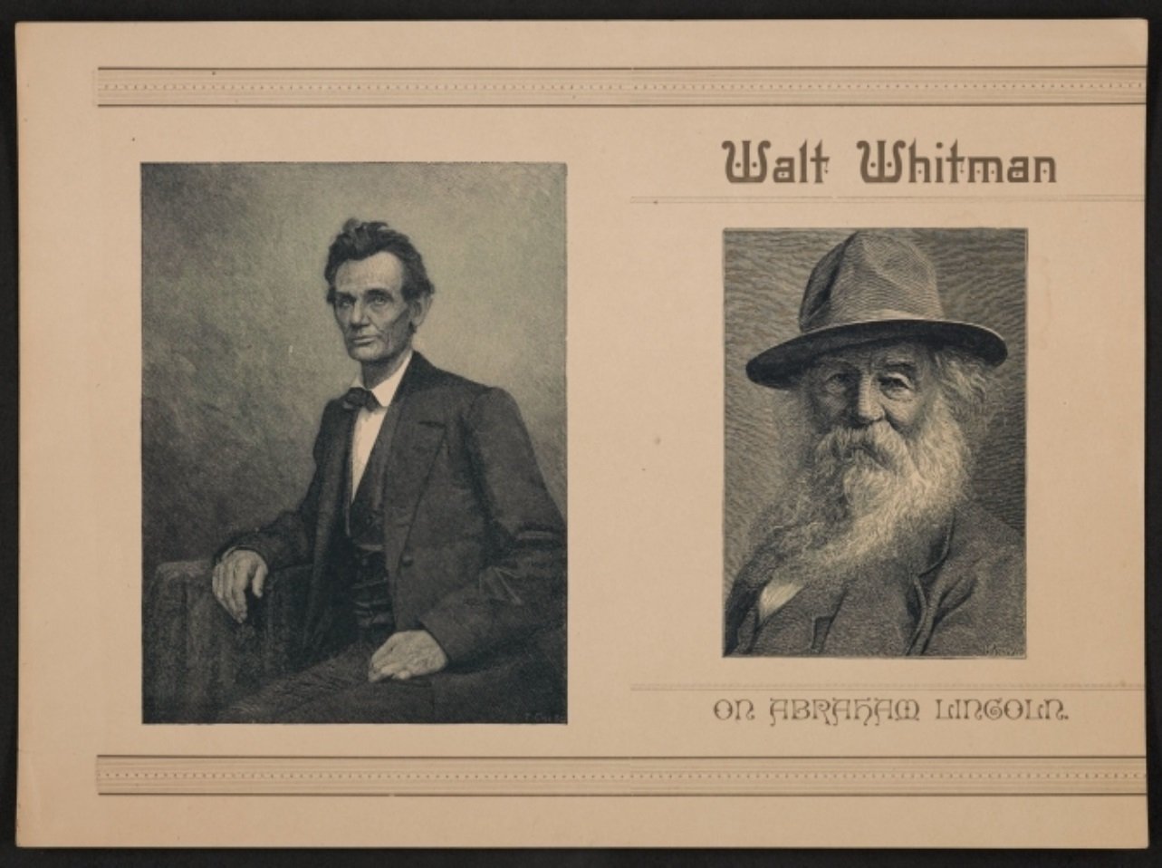Folheto da palestra sobre Lincoln dada por Whitman. (Fonte: Wikimedia Commons/Reprodução)
