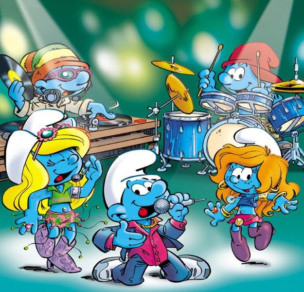 Capa de um albúm musical lançado pelos Smurfs. (Fonte: smurf.com / Reprodução)