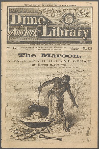 Capa de um conto de 1883 sobre Obeah e Vudu. (Fonte: Wikimedia Commons/Reprodução)