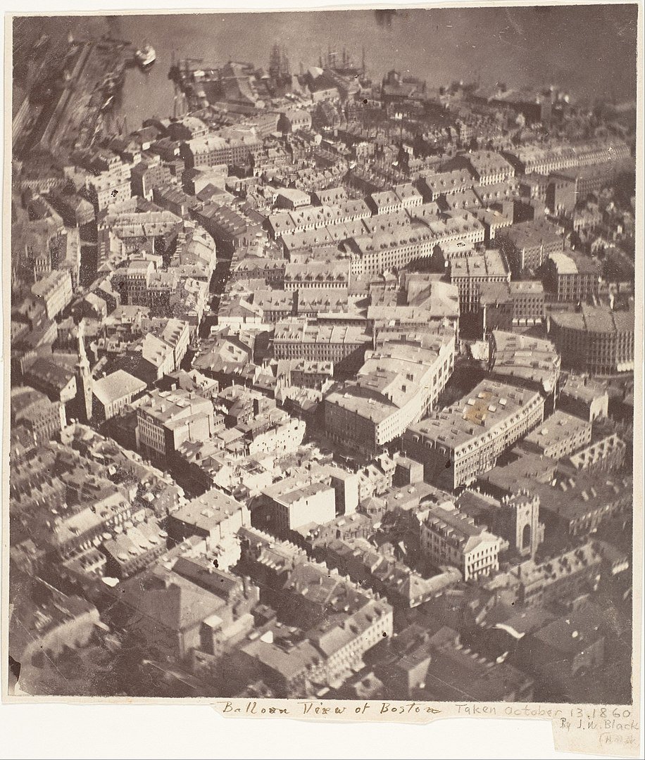 A primeira foto aérea, de 1860 (Fonte: Wikimedia Commons)