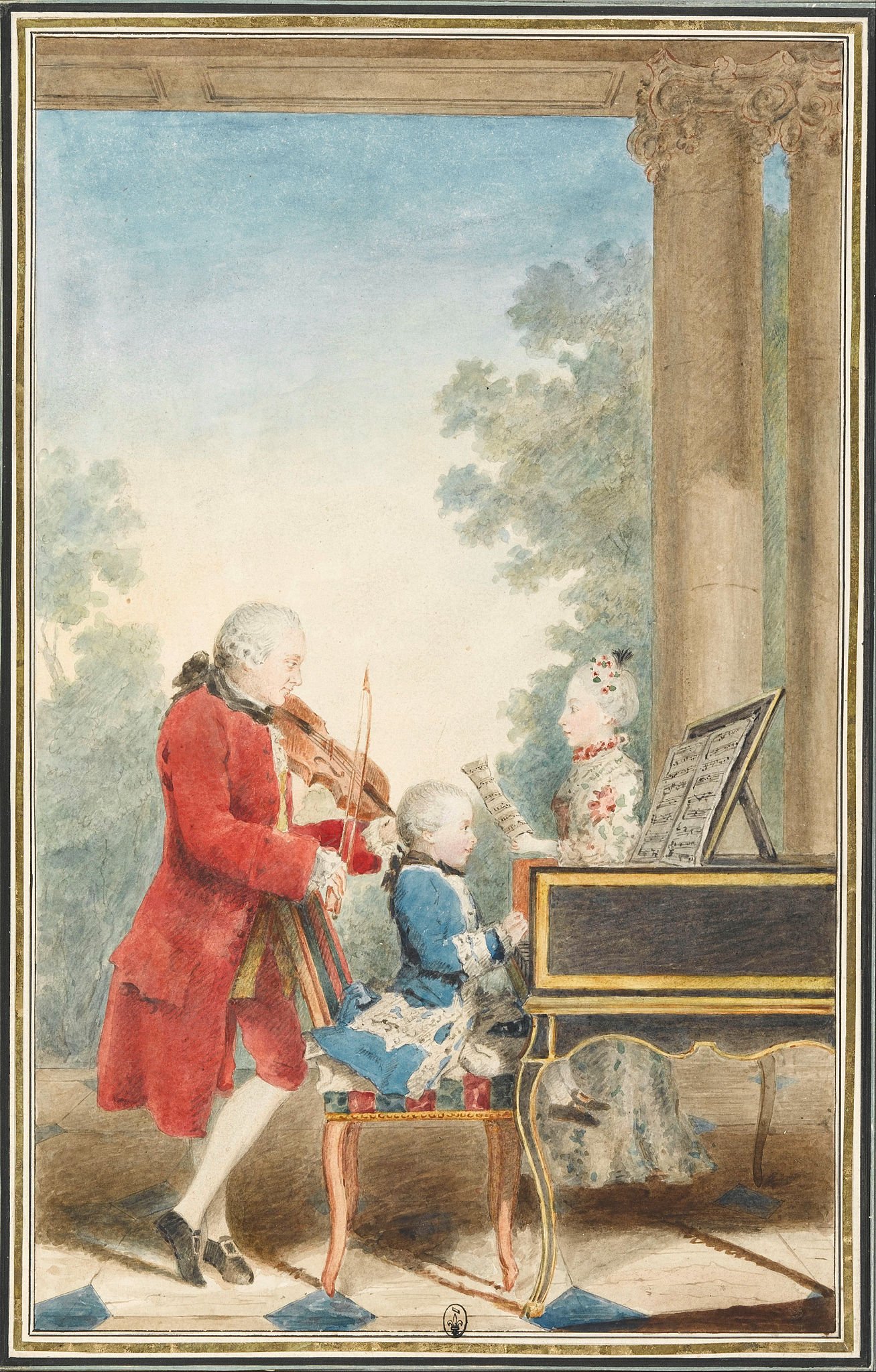 A família Mozart em turnê (Fonte: Wikimedia Commons)