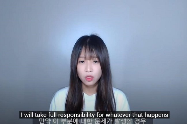 Youtuber Tzuyang em seu pedido de desculpas. (Fonte: Youtube/Reprodução)